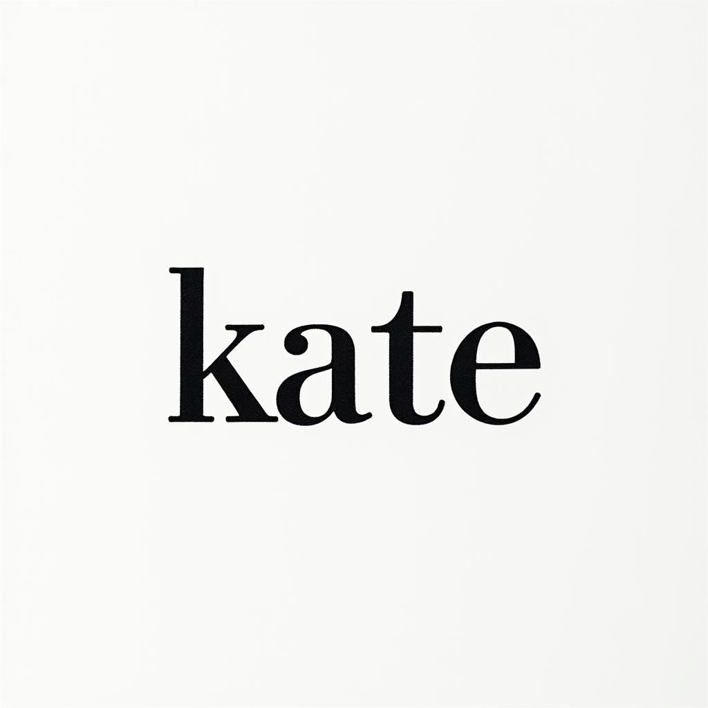 Kateminimalist text-based tattoo, Monospace font ultra-realistic, perfectly placed, high-quality font design, photo-realistic shading, 8k, high quality, finely detailed typograph - Variation 2