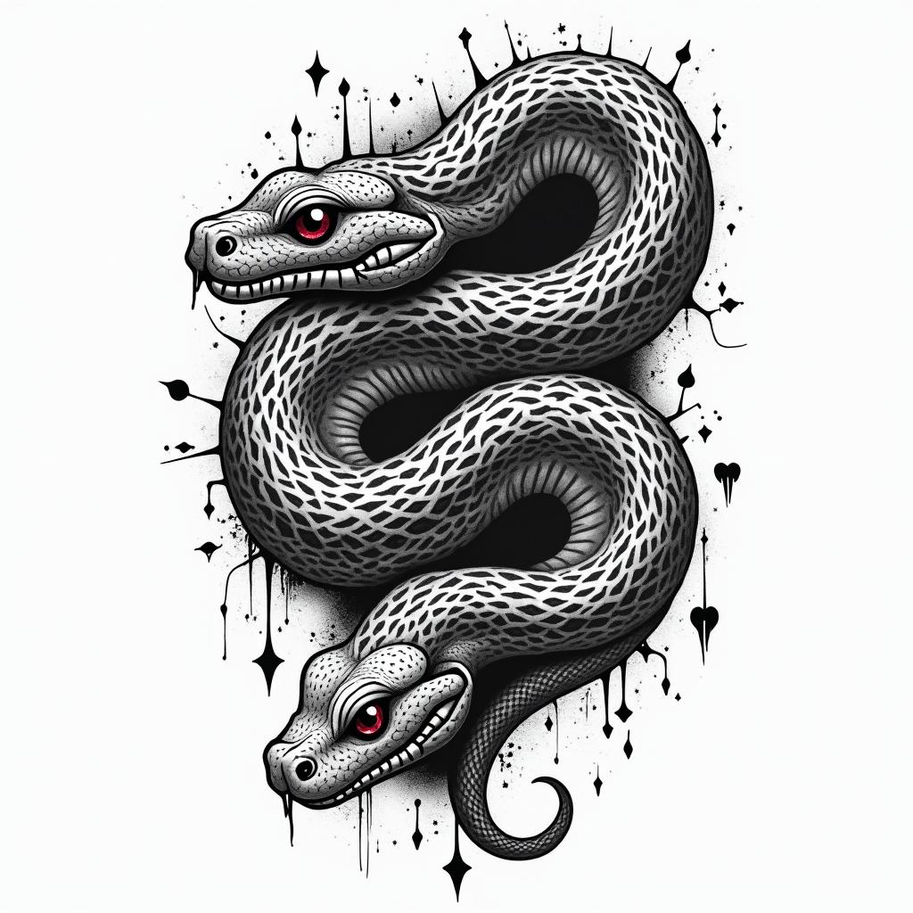 Snakes
plus all seeing eyein graffiti style tattoo, featuring bold and dynamic street art elements, spray-paint texture with exaggerated lines and expressive, chaotic brushstrokes, intricate lettering incorporated with graffiti tags, symbols like hearts, stars, and wings - Variation 1