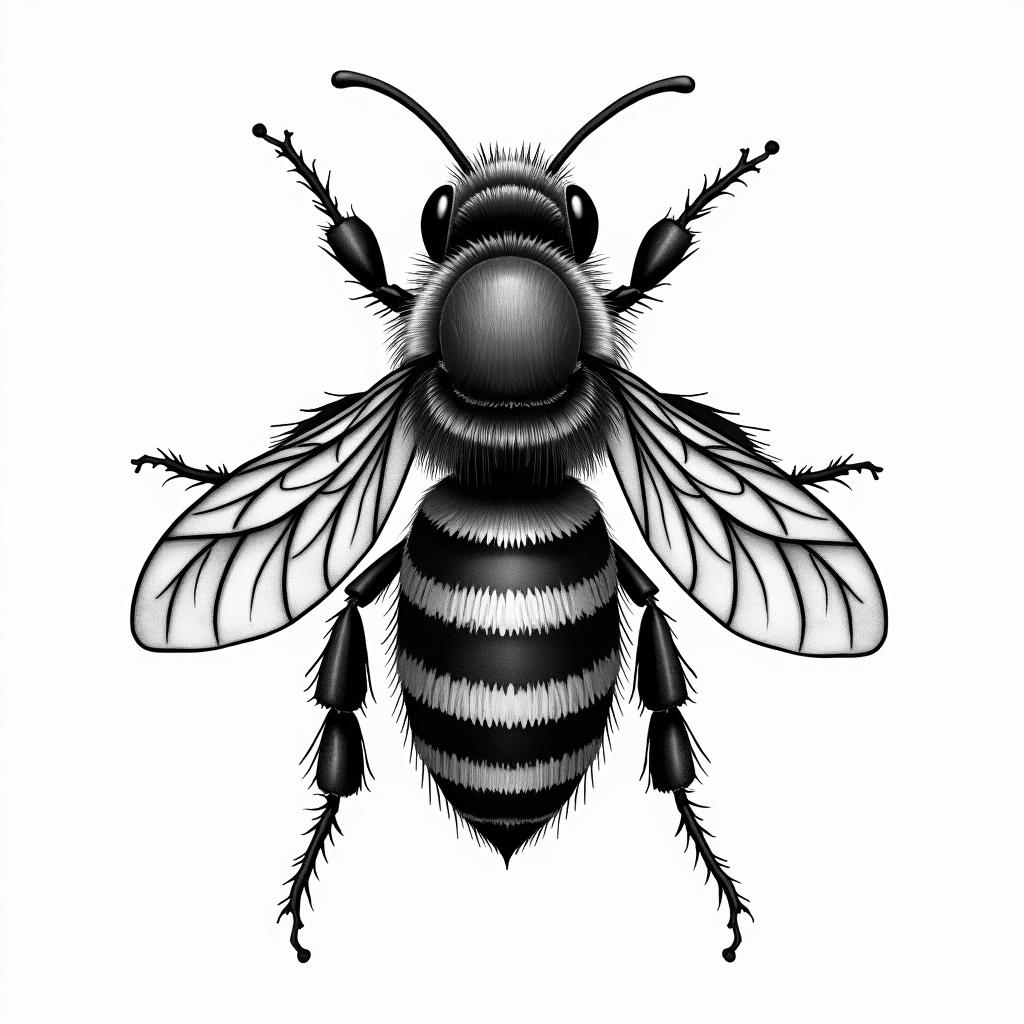 Bees back tattooin japanese style tattoo, detailed tattoo, traditional japanese culture tattoo, mythology, 8k - Variation 1