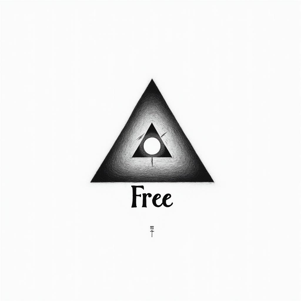 Symbol + word: an inverted triangle + "Free" underneath
   •   Meaning: The inverted triangle is the symbol of the sacred feminine, water, creativity, and depth. Accompanied by the word "Free," it becomes a proclamation of your essence.
   •   Visual style:
   •   Fine triangle, almost sketched, with the word in light calligraphy underneath.higly detailed tattoo - Variation 3