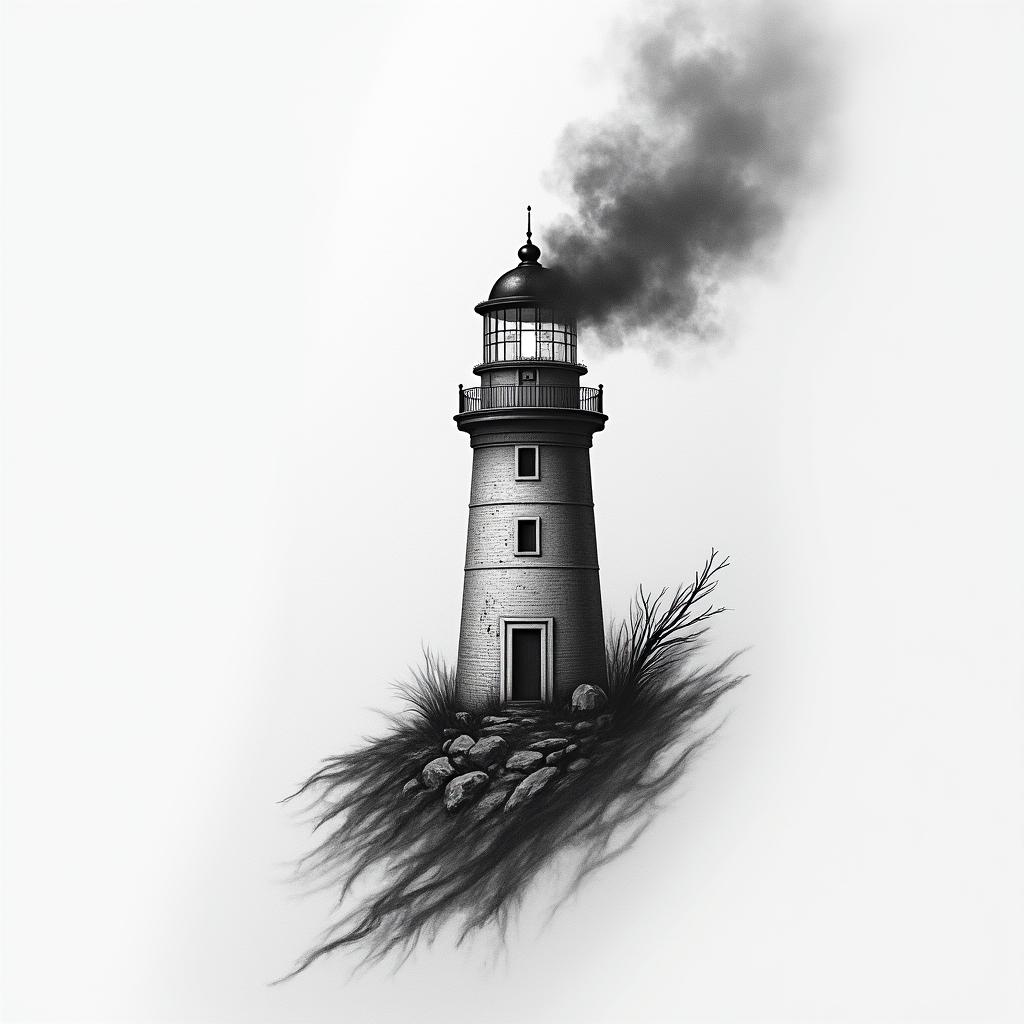 Lighthouse tattoo: "And even burned, I am reborn"
• Meaning: you are a woman who has experienced storms, flames, but you have never stayed down. This phrase affirms your ability to rebuild yourself stronger, truer.higly detailed tattoo - Variation 2