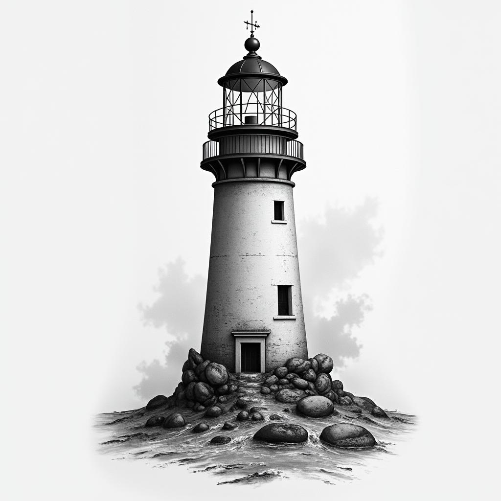 Lighthouse tattoo: "And even burned, I am reborn"
• Meaning: you are a woman who has experienced storms, flames, but you have never stayed down. This phrase affirms your ability to rebuild yourself stronger, truer.higly detailed tattoo - Variation 4