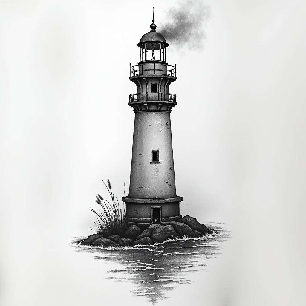 Lighthouse tattoo: "And even burned, I am reborn"
• Meaning: you are a woman who has experienced storms, flames, but you have never stayed down. This phrase affirms your ability to rebuild yourself stronger, truer.higly detailed tattoo