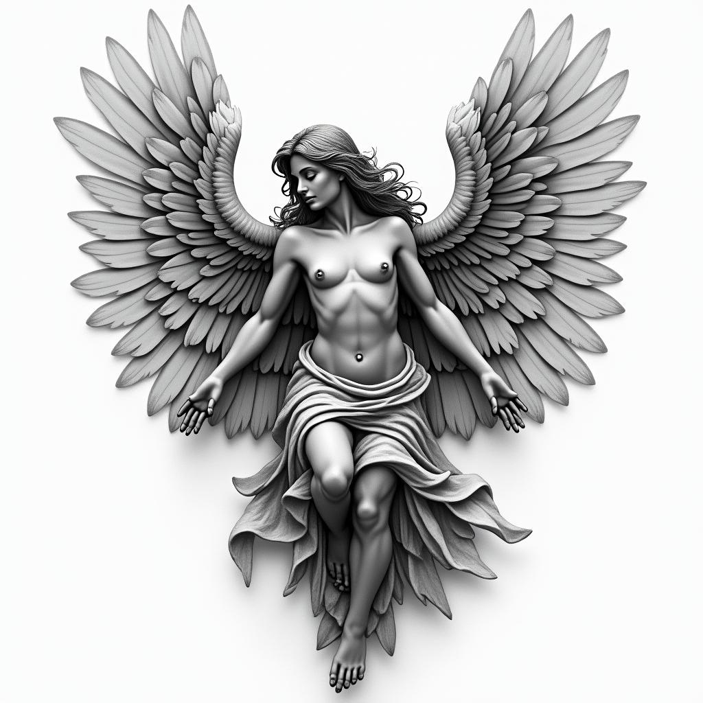 Angelhigly detailed tattoo - Variation 2