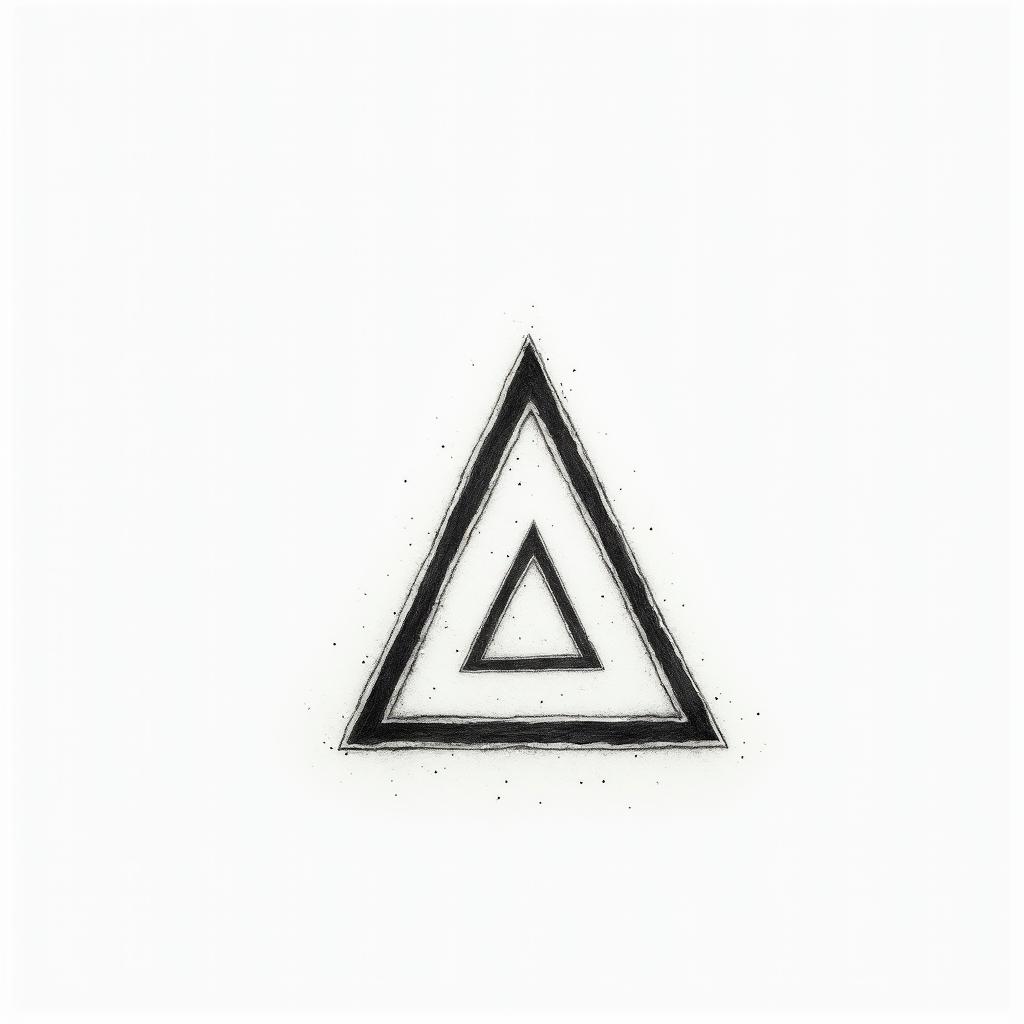 Family and Godin minimalist style tattoo, featuring simple shapes and fine lines, with minimal shading and details, tiny triangles, creating a sense of balance and harmony