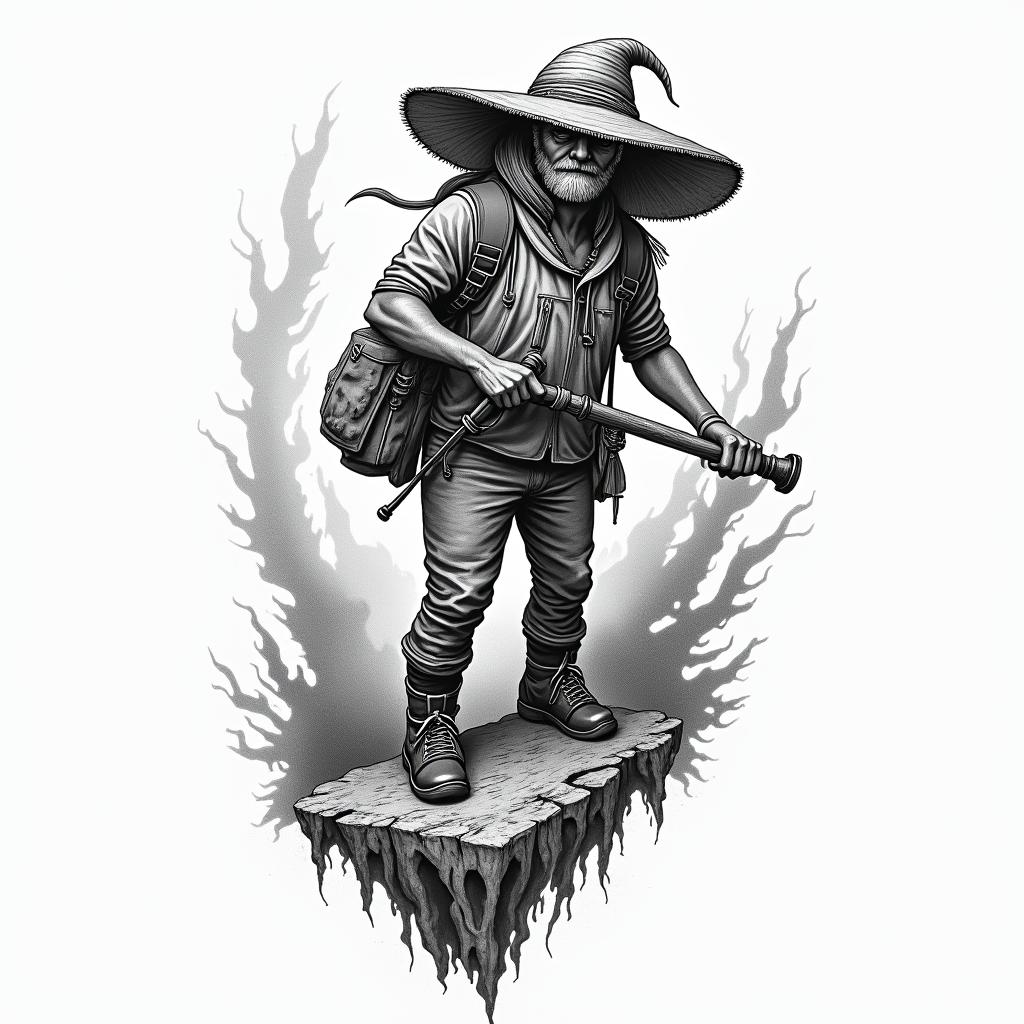 Adventure travel gameshigly detailed tattoo - Variation 3