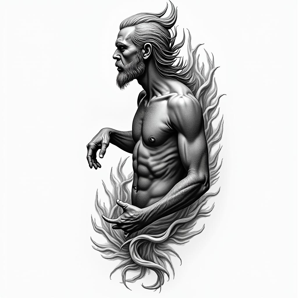 Jan Nietes Aquarius Antique Philippineshigly detailed tattoo - Variation 3