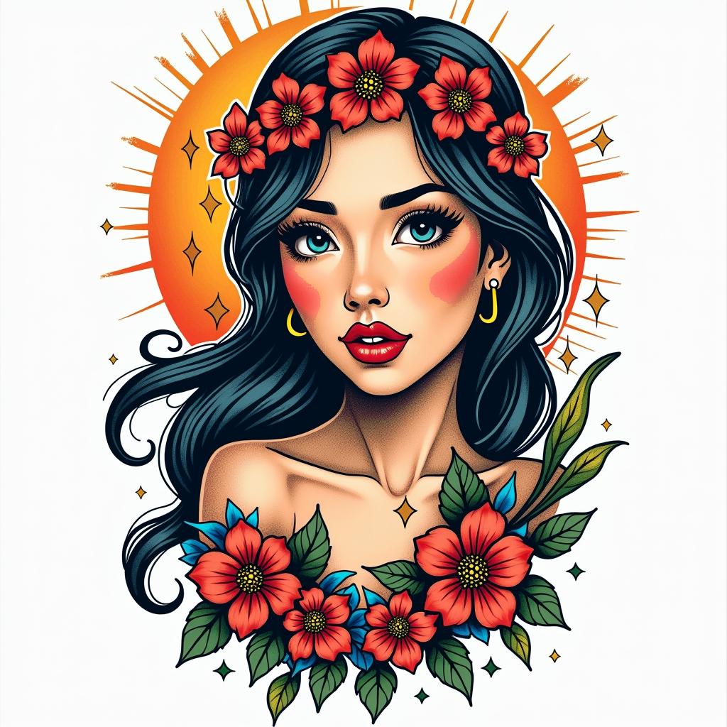 Jan Nietes Aquarius Antique Philippinesin pop art style tattoo, featuring bold and vibrant colors, exaggerated outlines, iconic imagery, inspired by comic books and speech bubbles, comic book characters, retro pop culture - Variation 3
