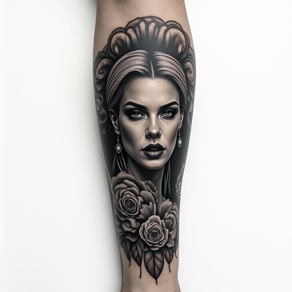 Tattoo sleevein realism tattoo style, featuring a highly detailed, lifelike, capturing every detail, photorealistic, ultra realistic, intricate shading, smooth and sharp, - Variation 2