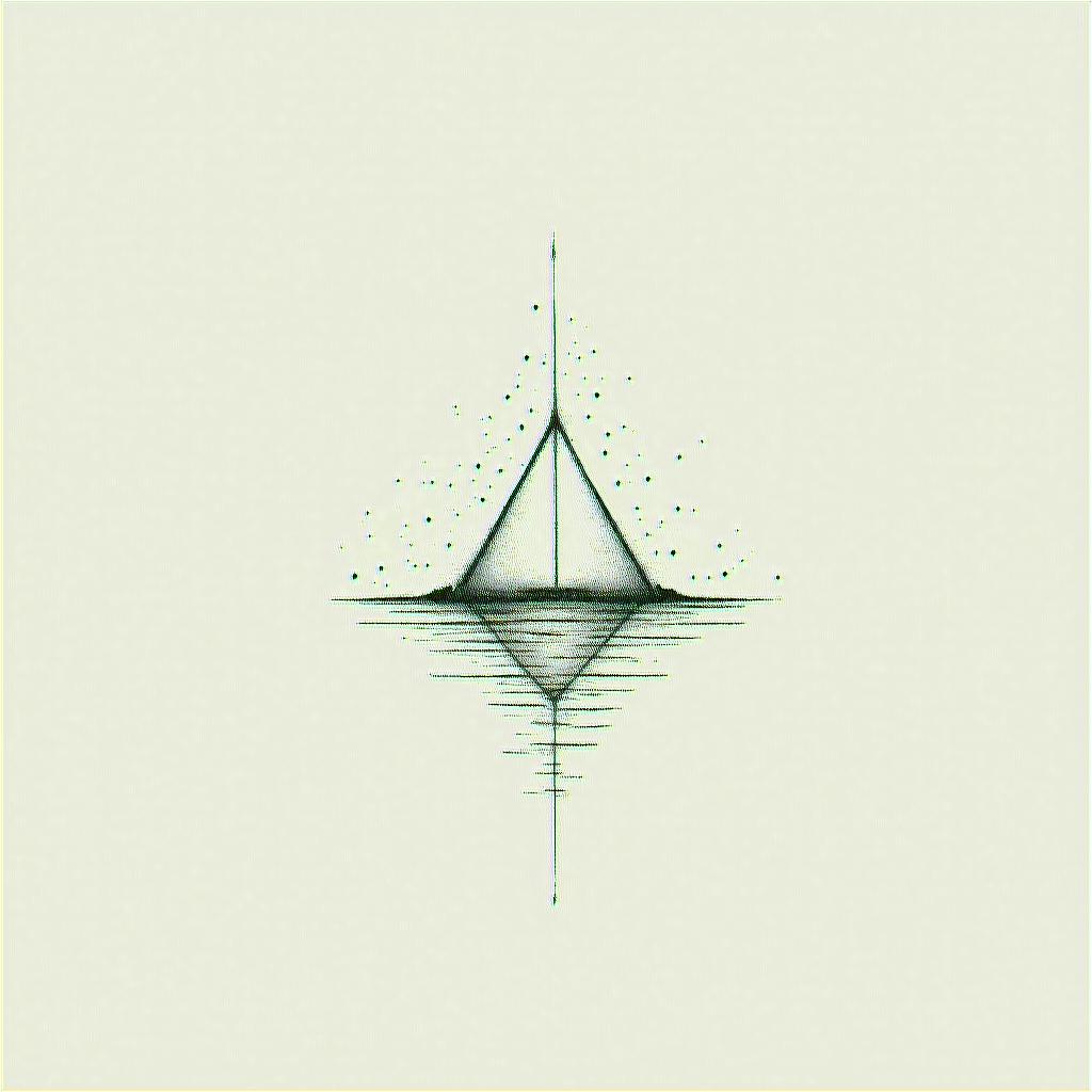 St Augustine Beachin minimalist style tattoo, featuring simple shapes and fine lines, with minimal shading and details, tiny triangles, creating a sense of balance and harmony - Variation 4