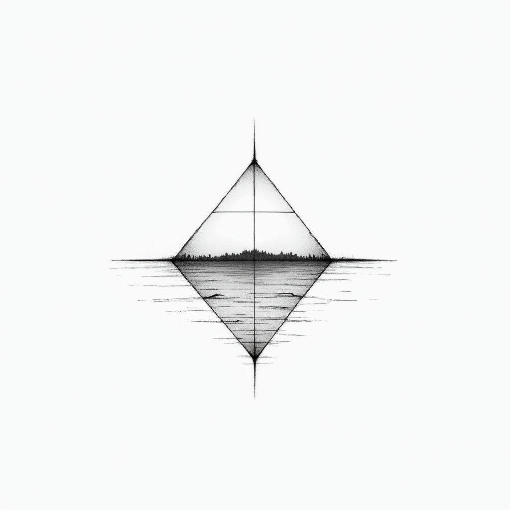 St Augustine Beachin minimalist style tattoo, featuring simple shapes and fine lines, with minimal shading and details, tiny triangles, creating a sense of balance and harmony - Variation 2