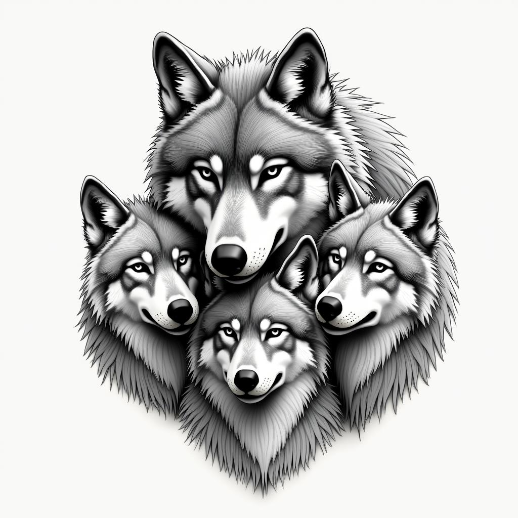 Wolf tattoo design