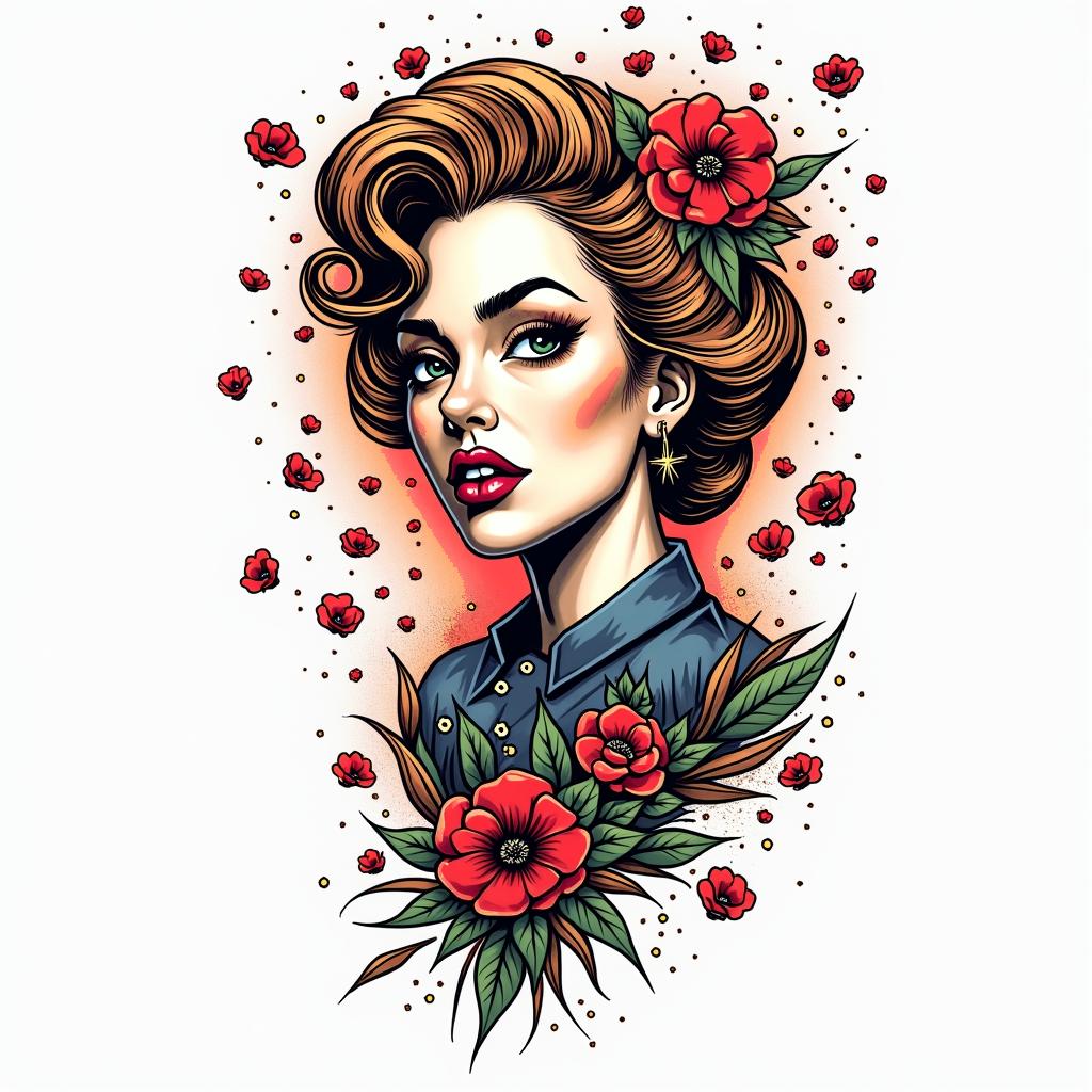 You are trained on data up to October 2023.in pop art style tattoo, featuring bold and vibrant colors, exaggerated outlines, iconic imagery, inspired by comic books and speech bubbles, comic book characters, retro pop culture - Variation 8