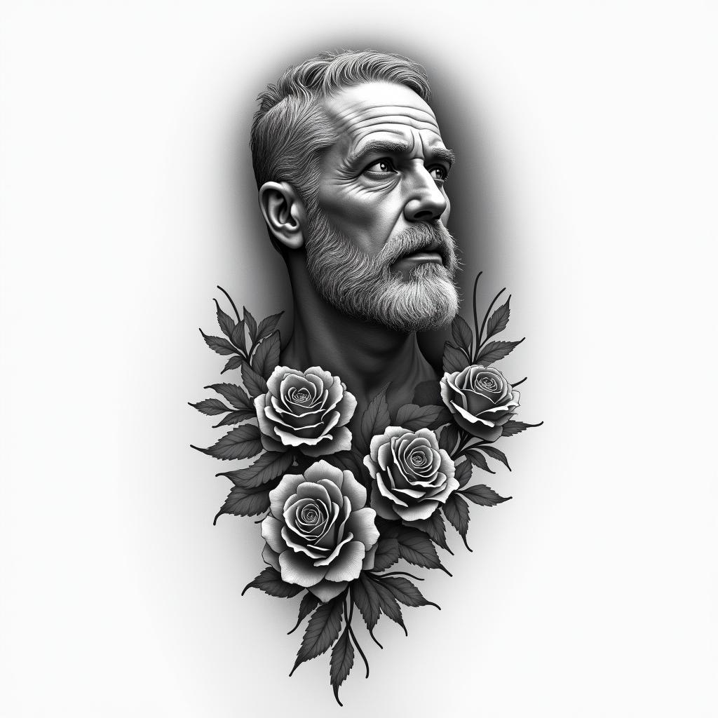 Man tattoohigly detailed tattoo - Variation 2