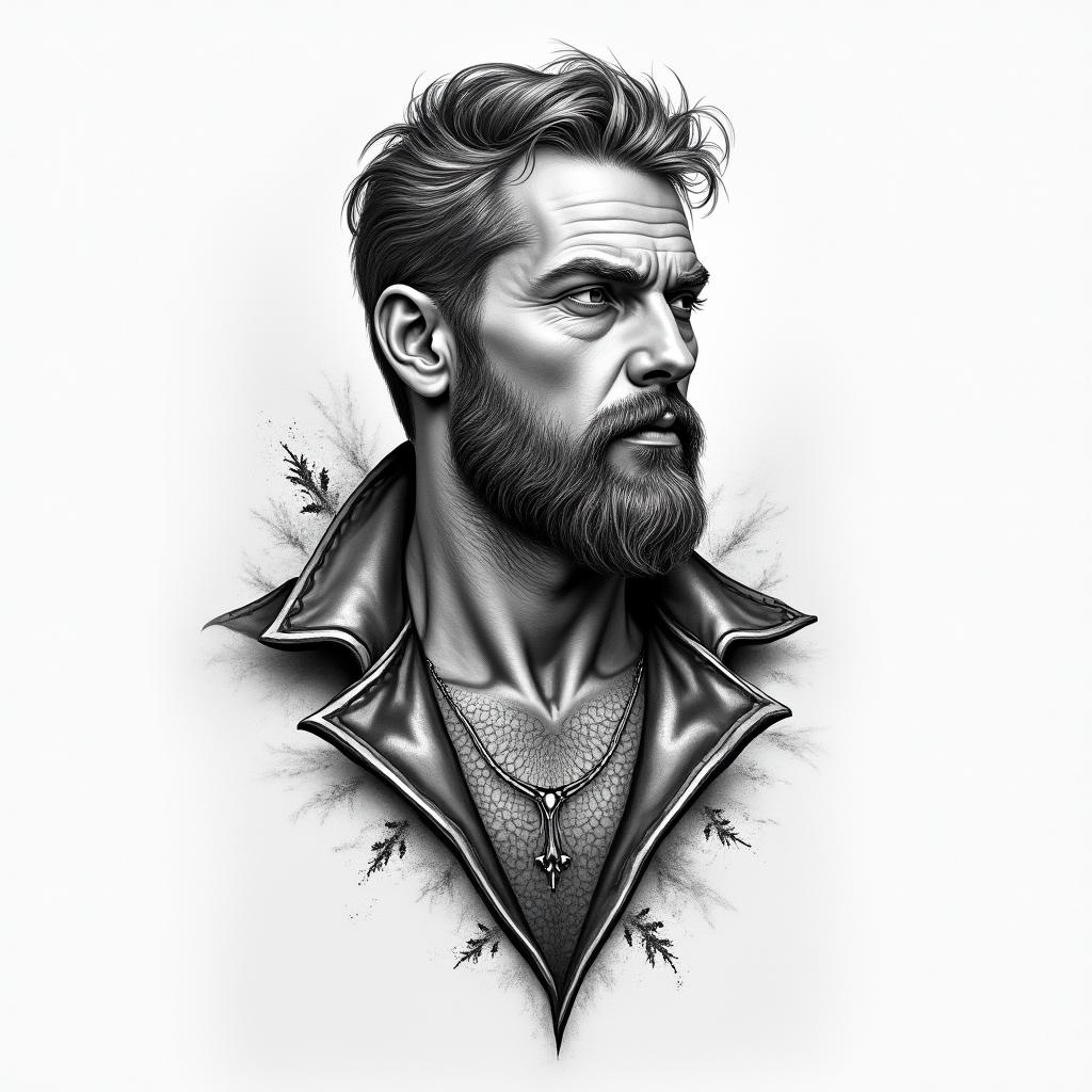 Man tattoohigly detailed tattoo - Variation 3