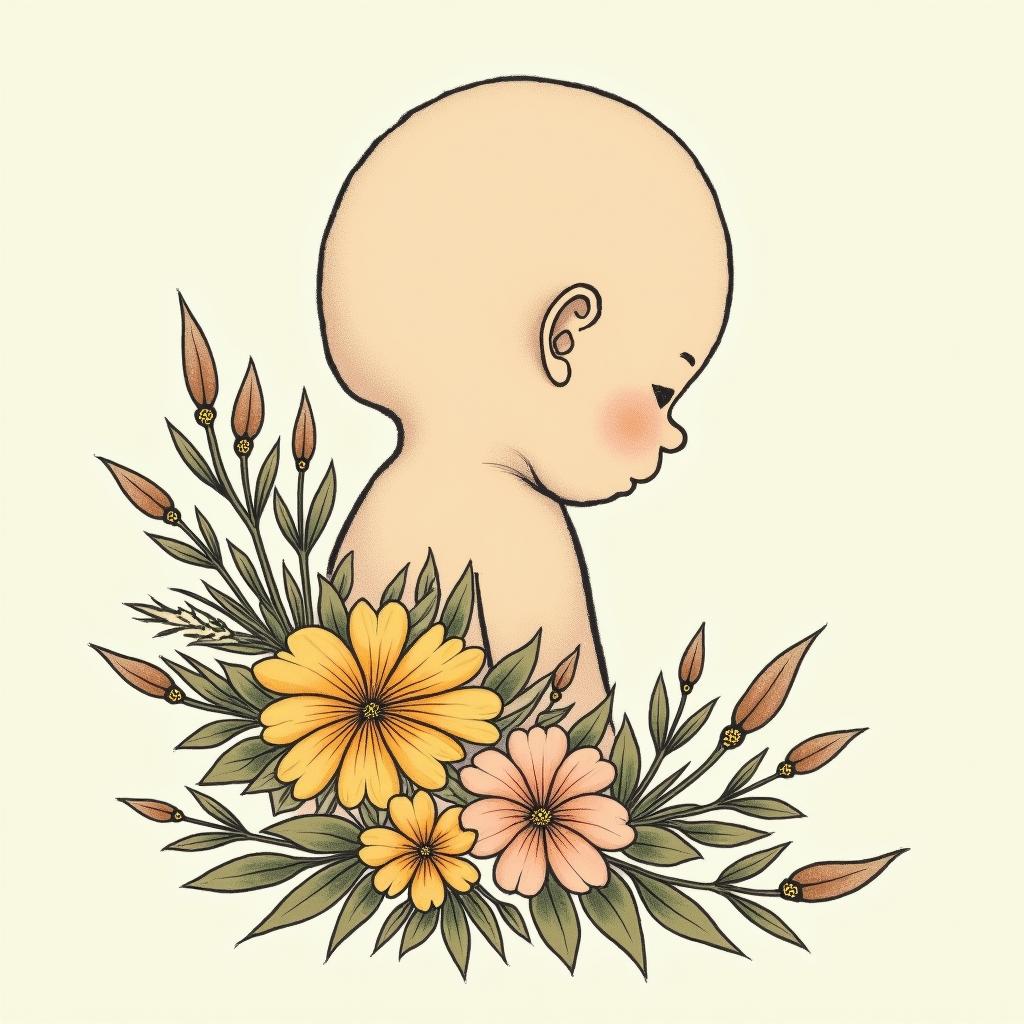 FlowersGhibli, Studio Ghibli aesthetic, hand-drawn anime style, retro nostalgic atmosphere, retro soft pastel color palette with earthy tones, retro Japanese cinematic shot, yellow tint effect, bald character, smooth surface, anime shadow 90's anime style - Variation 4