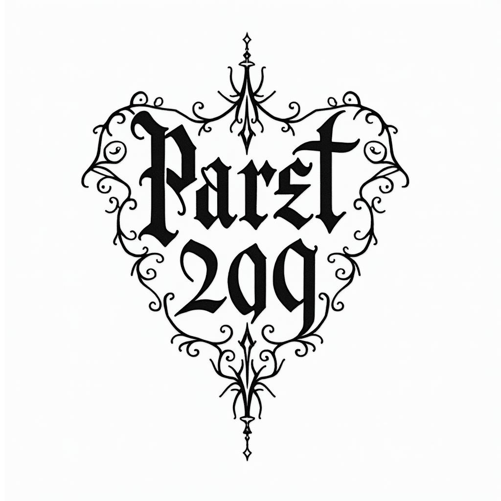 Use the dates “2001 -03-24 2003-02-06 2005-03-14 2017-02-11 2018-06-03 1986-12-30” to make many paths tattootext-based tattoo, gothic font ultra-realistic, perfectly placed, high-quality font design, photo-realistic shading, 8k, high quality, finely detailed typography - Variation 2