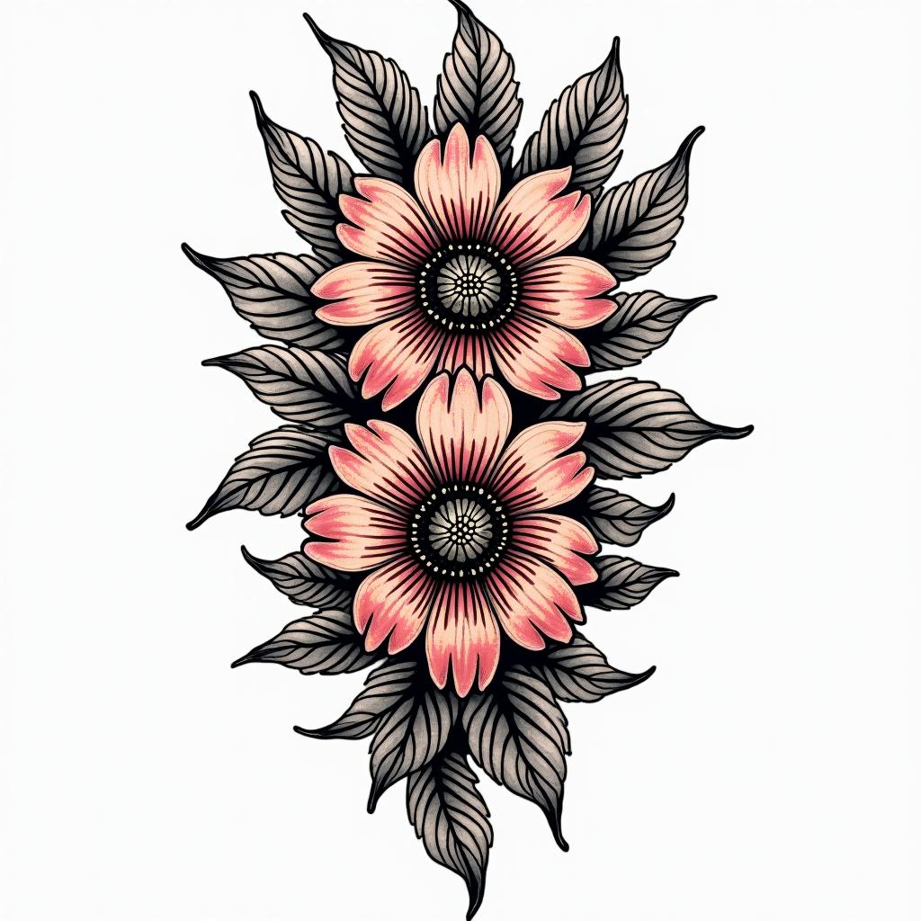 Rococo style flower braceletin pop art style tattoo, featuring bold and vibrant colors, exaggerated outlines, iconic imagery, inspired by comic books and speech bubbles, comic book characters, retro pop culture - Variation 2