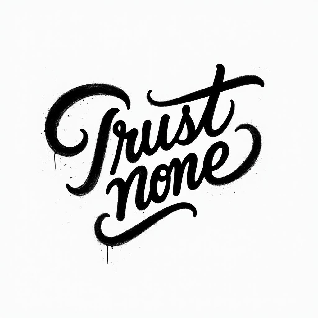 Trust nonetext-based tattoo, gothic font ultra-realistic, perfectly placed, high-quality font design, photo-realistic shading, 8k, high quality, finely detailed typography - Variation 4