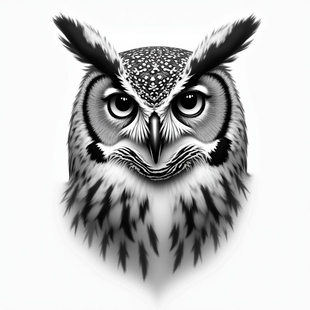 Owl is.in realism tattoo style, featuring a highly detailed, lifelike, capturing every detail, photorealistic, ultra realistic, intricate shading, smooth and sharp,   - Variation 4