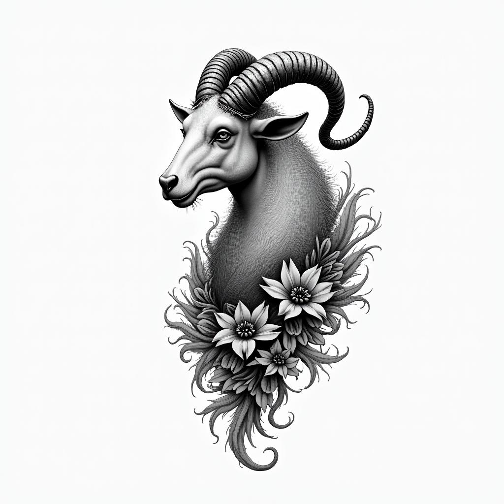 Emil, Capricornhigly detailed tattoo