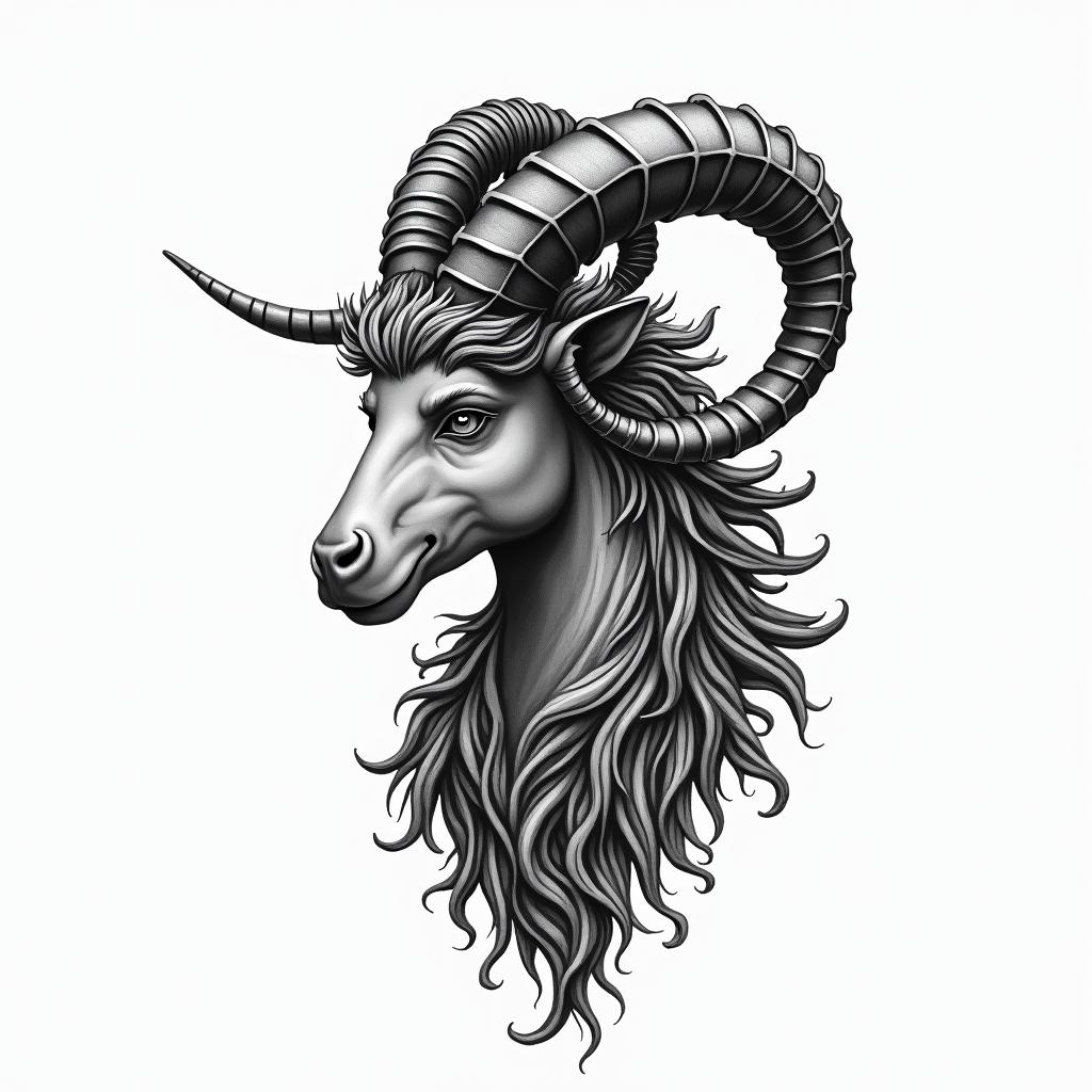 Emil, Capricornhigly detailed tattoo - Variation 2