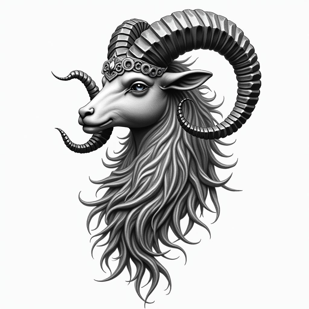 Emil, Capricornhigly detailed tattoo - Variation 4