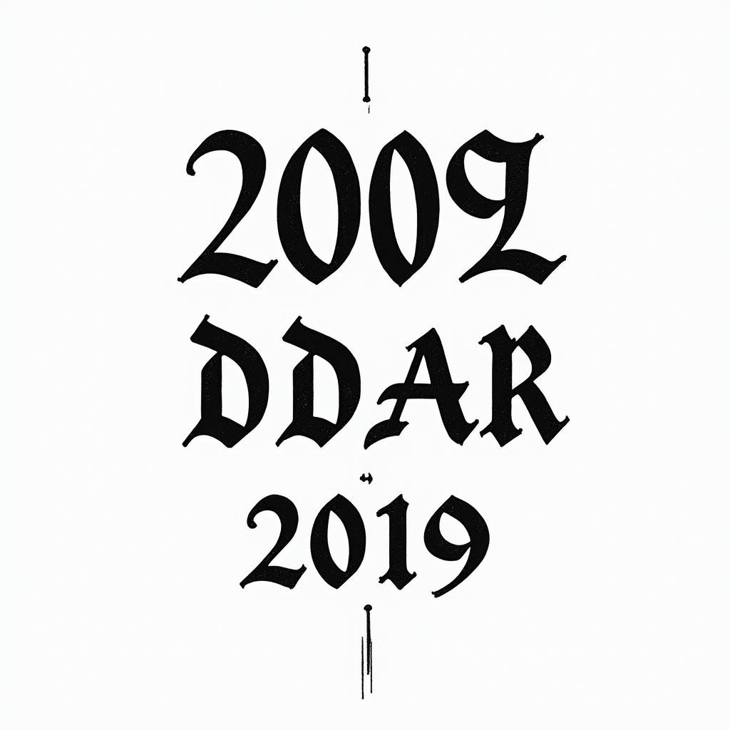 Use the dates 2001 -03-24 2003-02-06 2005-03-14 2017-02-11 2018-06-03 1986-12-30 to make many paths tattootext-based tattoo, gothic font ultra-realistic, perfectly placed, high-quality font design, photo-realistic shading, 8k, high quality, finely detailed typography