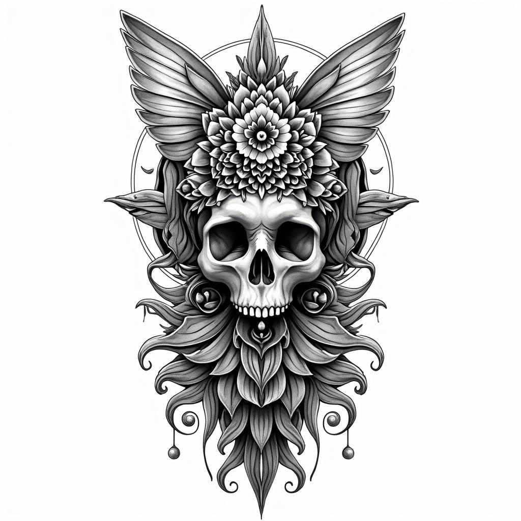 Tarotin bohemian style tattoo, 8k - Variation 1