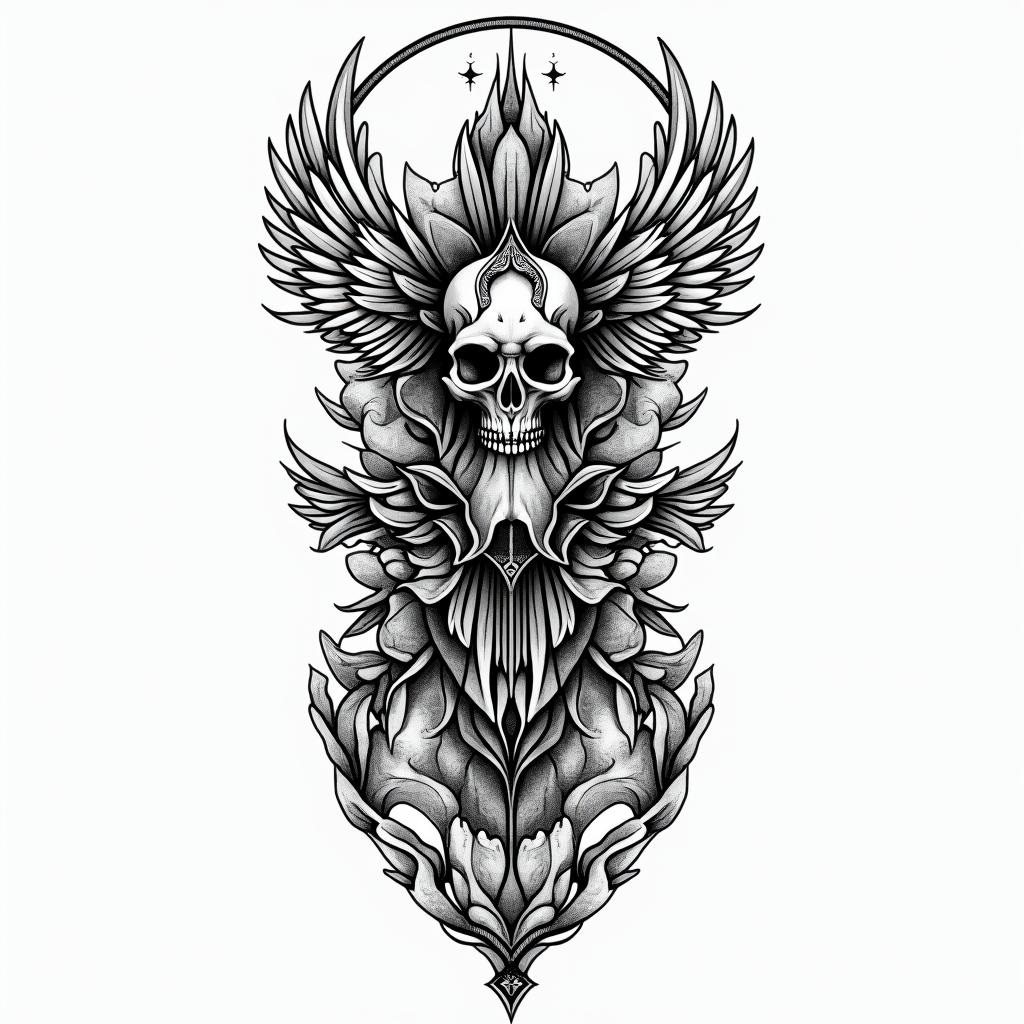 Tarotin bohemian style tattoo, 8k - Variation 3