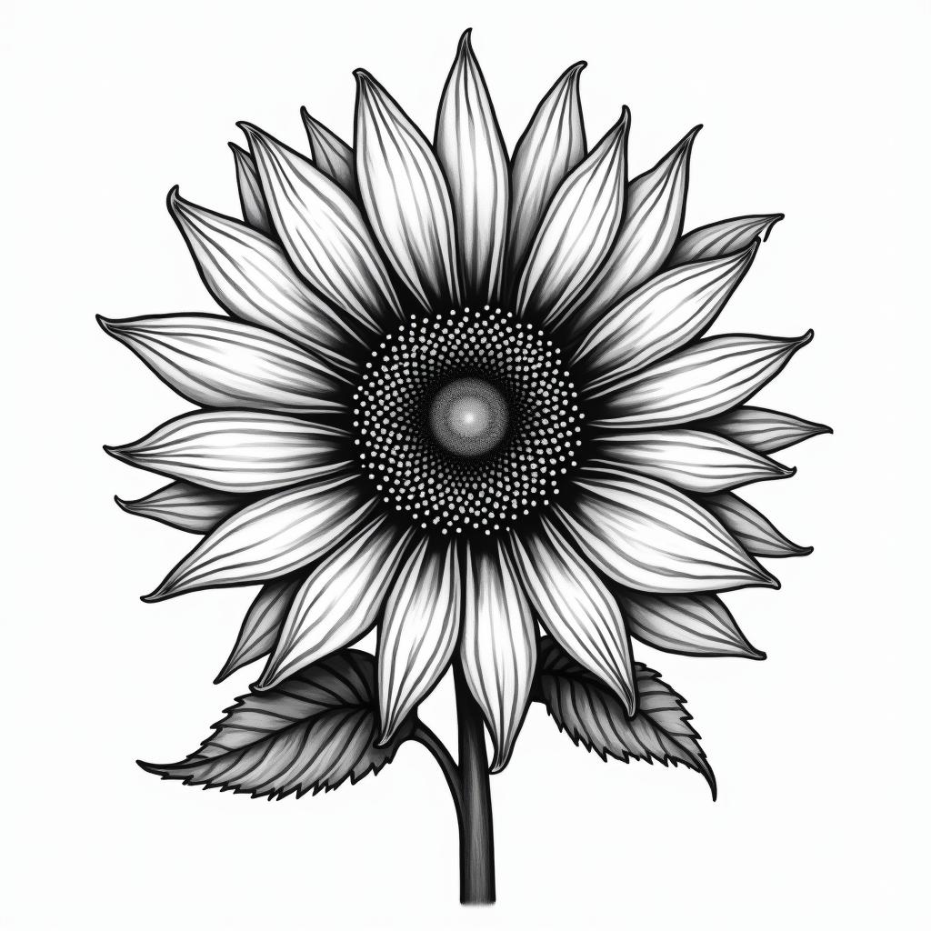 Sunflower, soul matein bohemian style tattoo, 8k - Variation 1