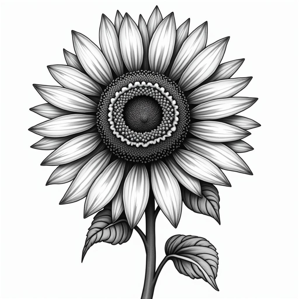Sunflower, soul matein bohemian style tattoo, 8k - Variation 3