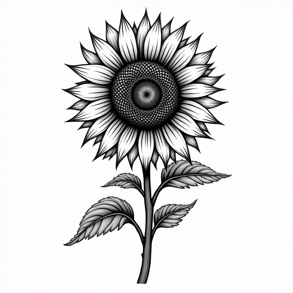 Sunflower, soul matein new school tattoo, pop culture, modern, detailed tattoo, illustrative