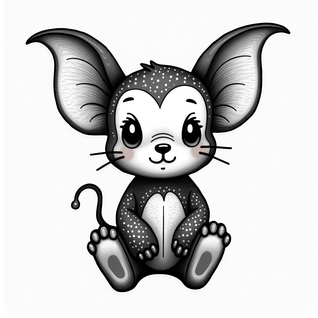 Dumboin authentic tattoo style, incorporating traditional modifications, bold black outlines, solid color fills, featuring classic authentic elements - Variation 2