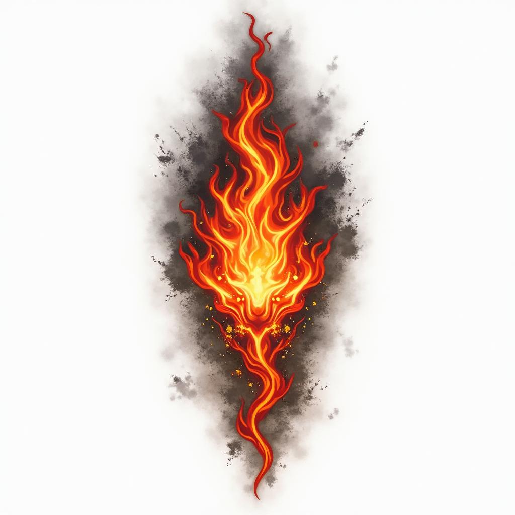 You are trained on data up to October 2023.in flame tattoo style showcasing fiery elements with dynamic flame patterns, glowing effect of flames, natural colors - Variation 2