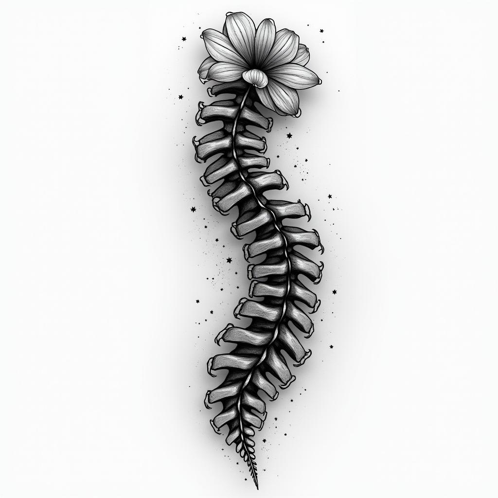 Spinal tattoohigly detailed tattoo - Variation 4