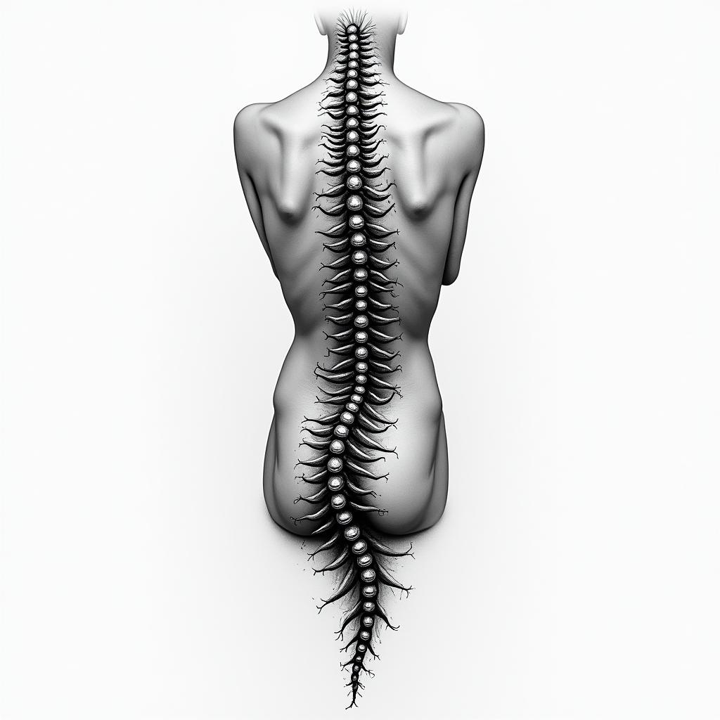 Spinal tattoohigly detailed tattoo - Variation 2