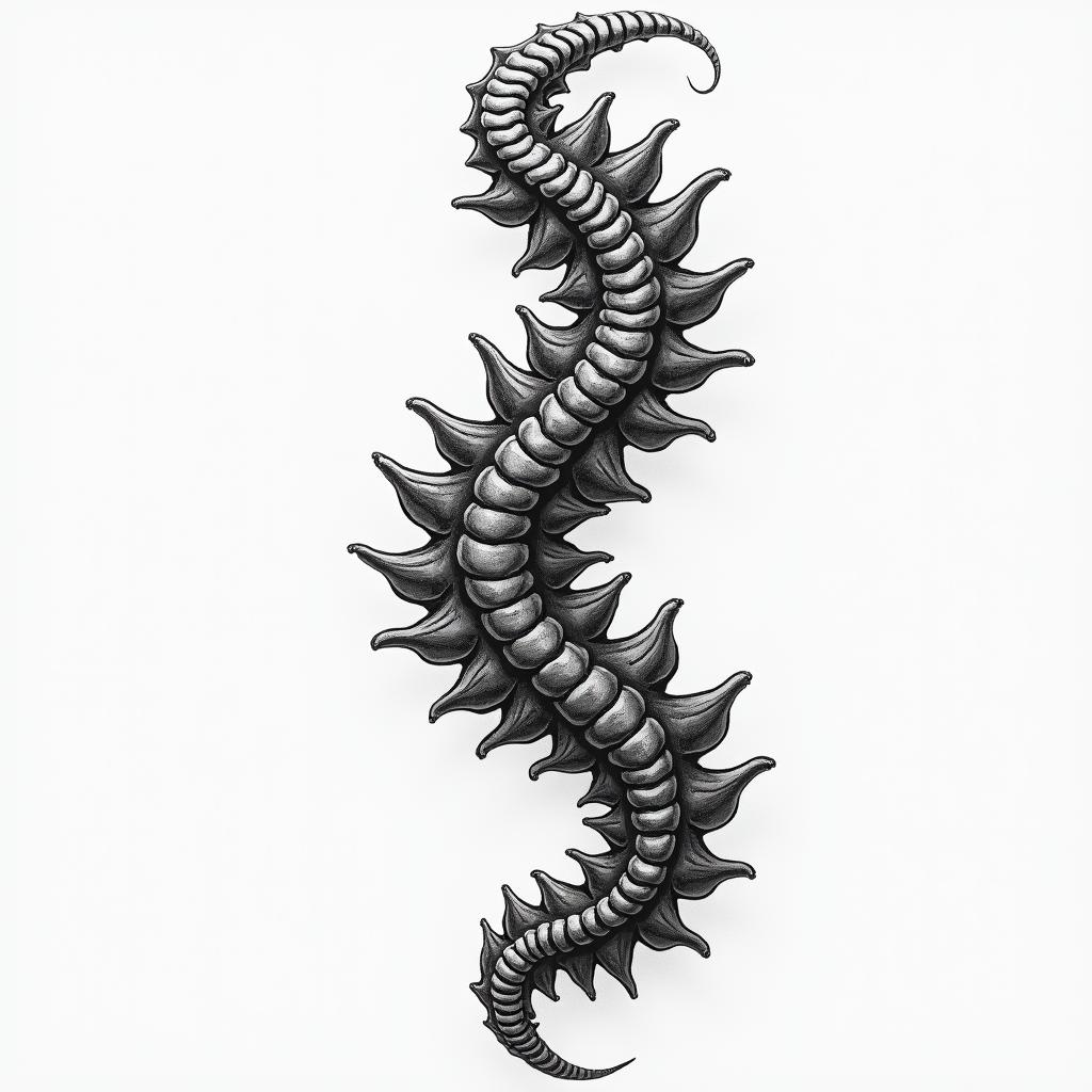 Spinal tattoohigly detailed tattoo