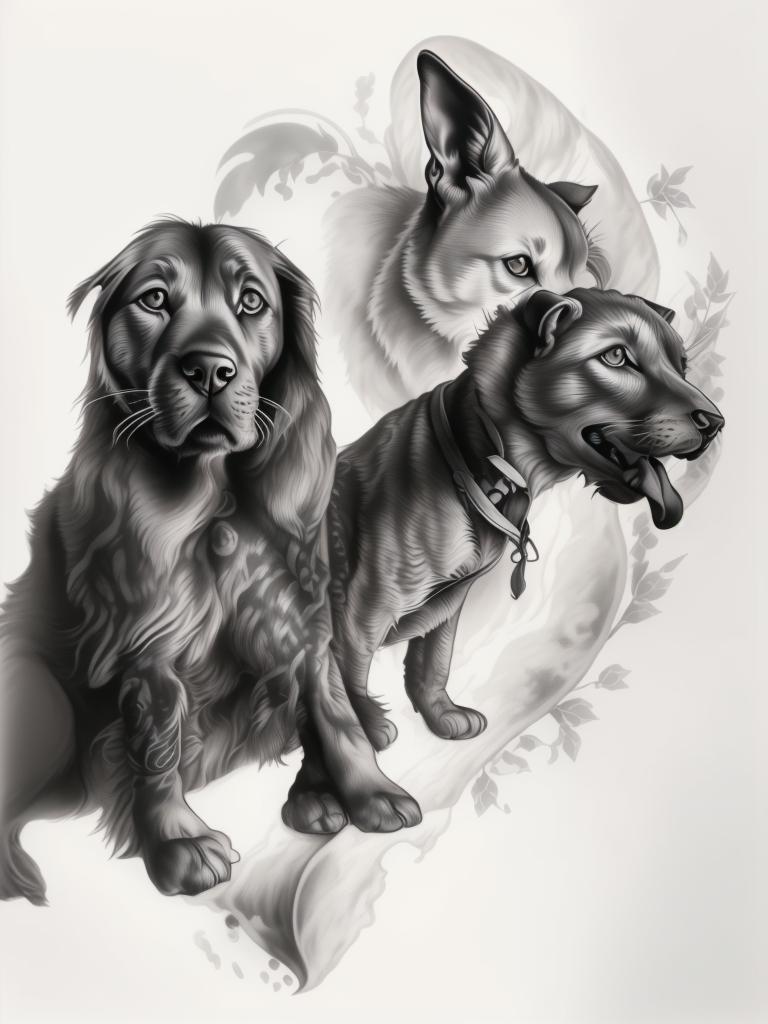 A highly detailed and lifelike composition, tattoo art, realism style, ultra-high resolution, smooth gradients and intricate textures, monochromatic black-and-gray tones, diffused soft lighting for natural depth.undefined - Variation 60