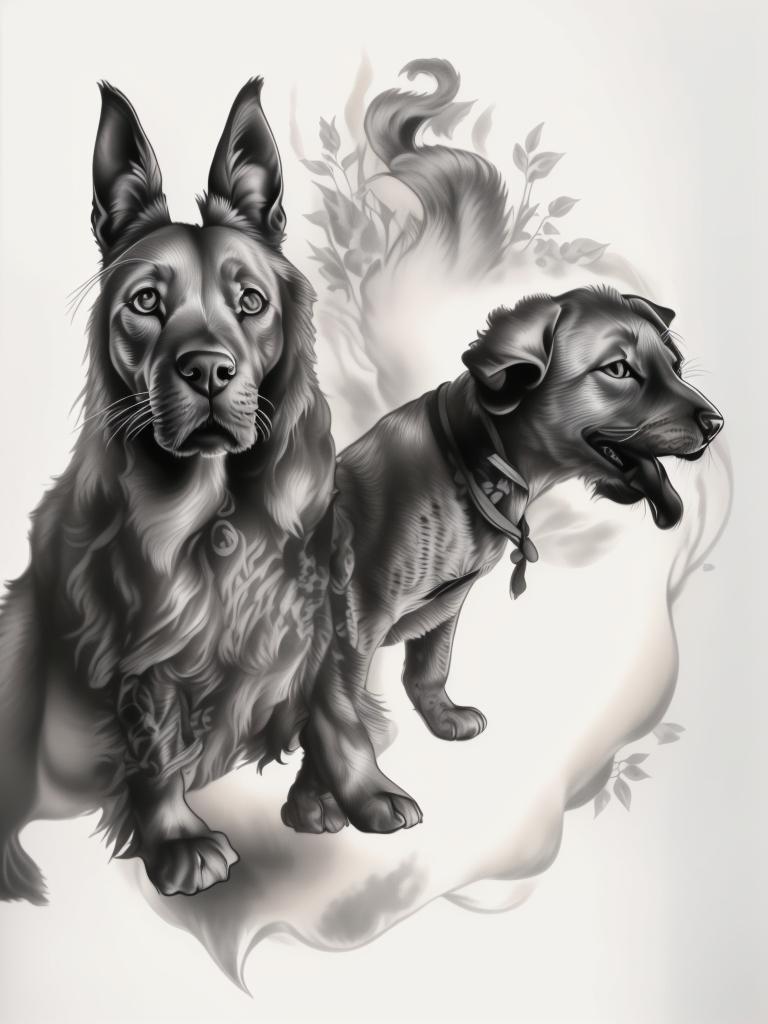 A highly detailed and lifelike composition, tattoo art, realism style, ultra-high resolution, smooth gradients and intricate textures, monochromatic black-and-gray tones, diffused soft lighting for natural depth.undefined - Variation 61