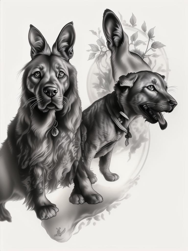 A highly detailed and lifelike composition, tattoo art, realism style, ultra-high resolution, smooth gradients and intricate textures, monochromatic black-and-gray tones, diffused soft lighting for natural depth.undefined - Variation 63