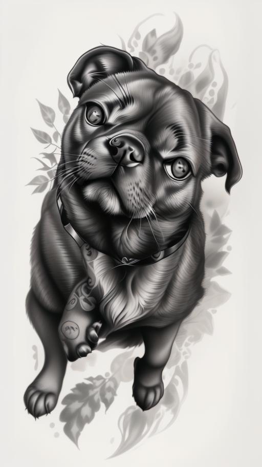 A highly detailed and lifelike composition, tattoo art, realism style, ultra-high resolution, smooth gradients and intricate textures, monochromatic black-and-gray tones, diffused soft lighting for natural depth.undefined - Variation 58