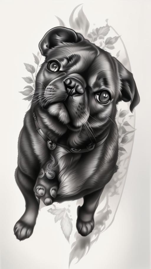 A highly detailed and lifelike composition, tattoo art, realism style, ultra-high resolution, smooth gradients and intricate textures, monochromatic black-and-gray tones, diffused soft lighting for natural depth.undefined - Variation 56