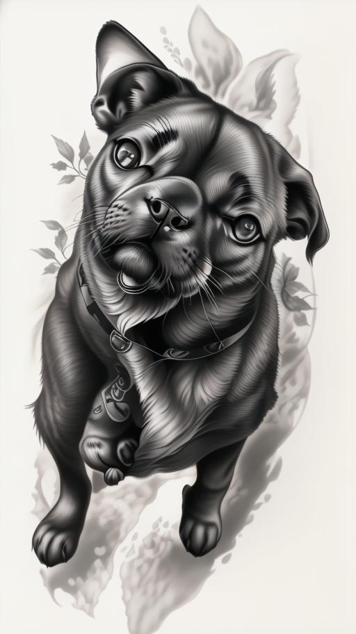 A highly detailed and lifelike composition, tattoo art, realism style, ultra-high resolution, smooth gradients and intricate textures, monochromatic black-and-gray tones, diffused soft lighting for natural depth.undefined - Variation 57