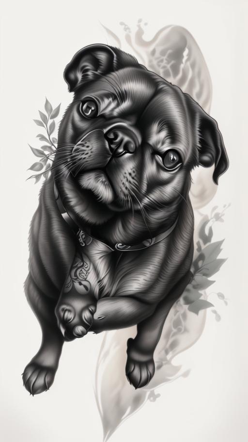 A highly detailed and lifelike composition, tattoo art, realism style, ultra-high resolution, smooth gradients and intricate textures, monochromatic black-and-gray tones, diffused soft lighting for natural depth.undefined - Variation 55