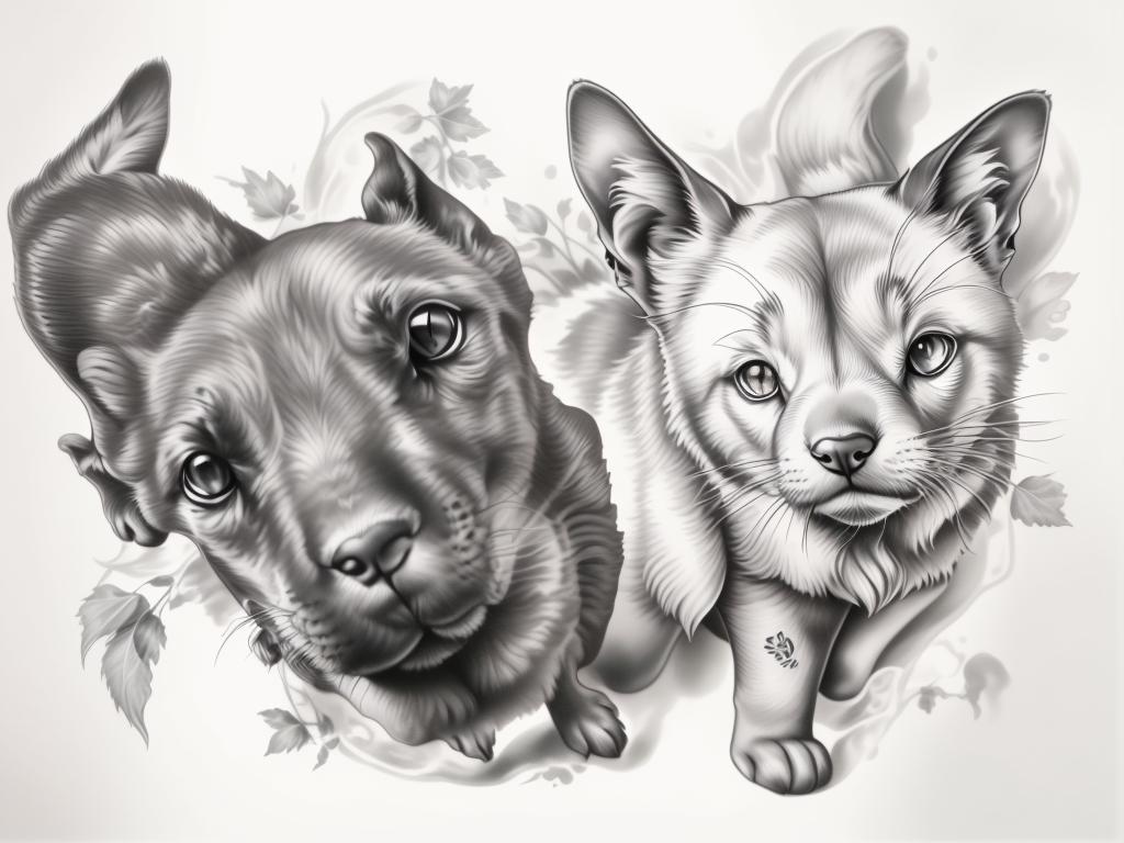A highly detailed and lifelike composition, tattoo art, realism style, ultra-high resolution, smooth gradients and intricate textures, monochromatic black-and-gray tones, diffused soft lighting for natural depth.undefined - Variation 54