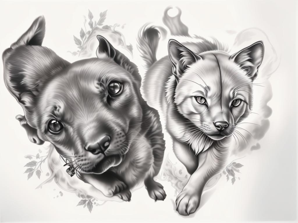 A highly detailed and lifelike composition, tattoo art, realism style, ultra-high resolution, smooth gradients and intricate textures, monochromatic black-and-gray tones, diffused soft lighting for natural depth.undefined - Variation 53