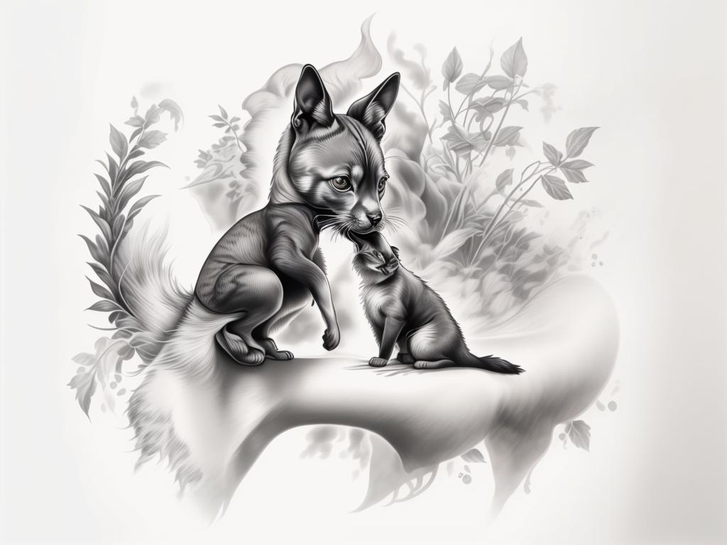 A highly detailed and lifelike composition, tattoo art, realism style, ultra-high resolution, smooth gradients and intricate textures, monochromatic black-and-gray tones, diffused soft lighting for natural depth.undefined - Variation 52