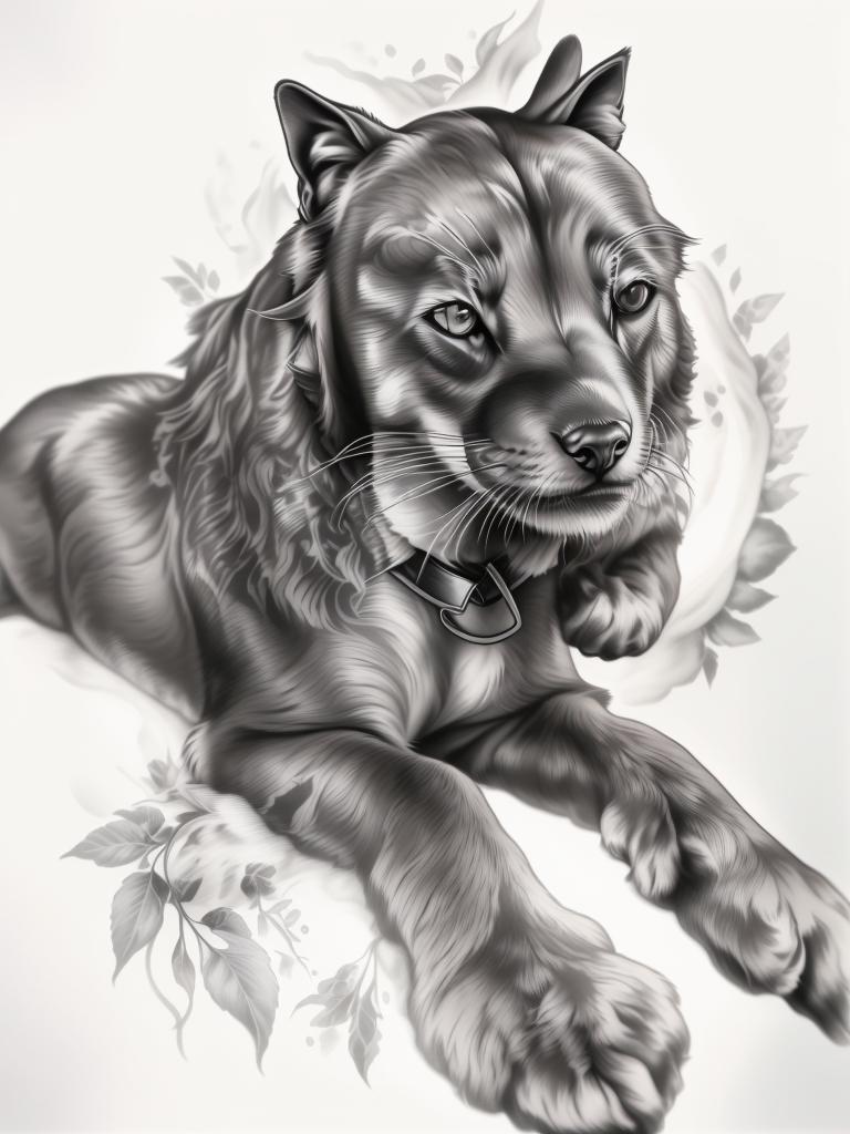 A highly detailed and lifelike composition, tattoo art, realism style, ultra-high resolution, smooth gradients and intricate textures, monochromatic black-and-gray tones, diffused soft lighting for natural depth.undefined - Variation 47