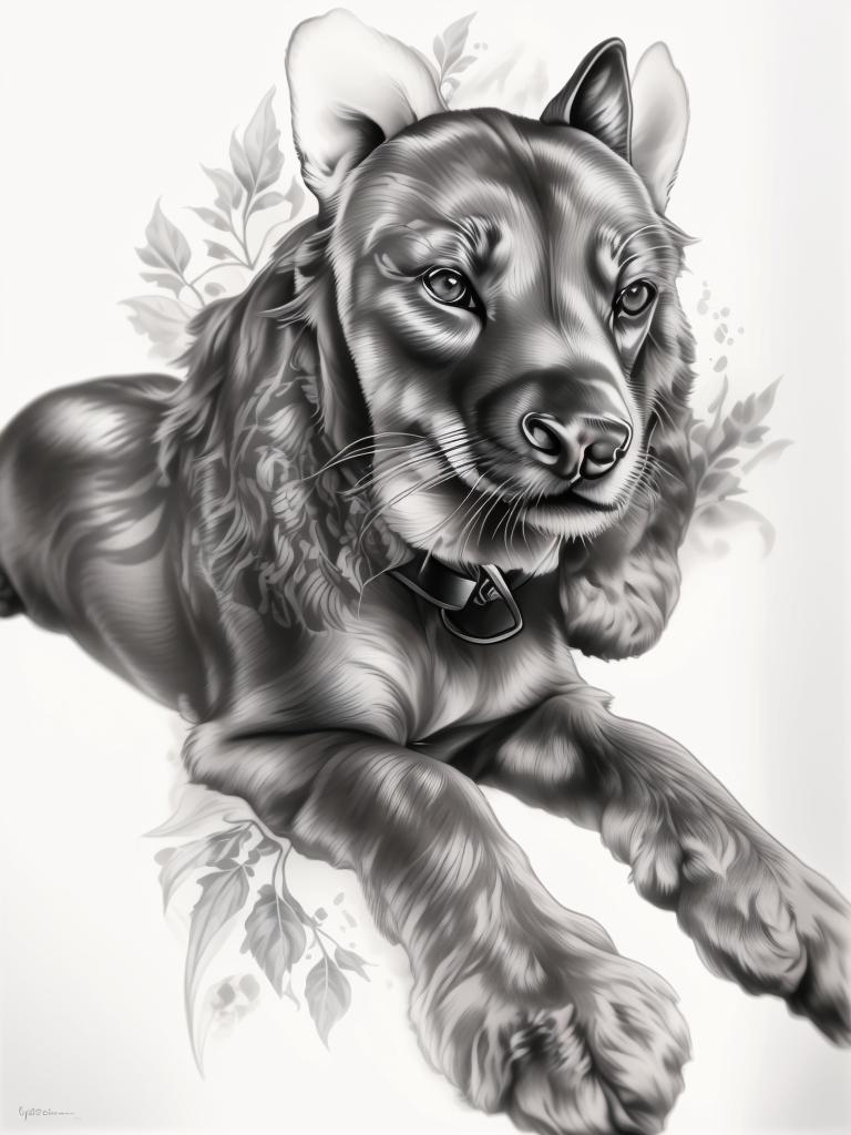 A highly detailed and lifelike composition, tattoo art, realism style, ultra-high resolution, smooth gradients and intricate textures, monochromatic black-and-gray tones, diffused soft lighting for natural depth.undefined - Variation 46